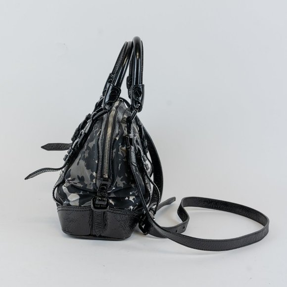 Burberry Black & White Floral Nova Check Bag - Picture 4 of 8